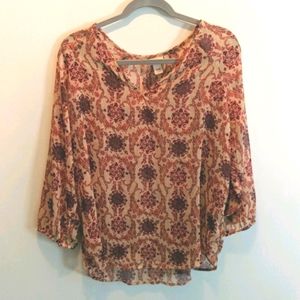Mossimo XL Bold Print Boho Blouse